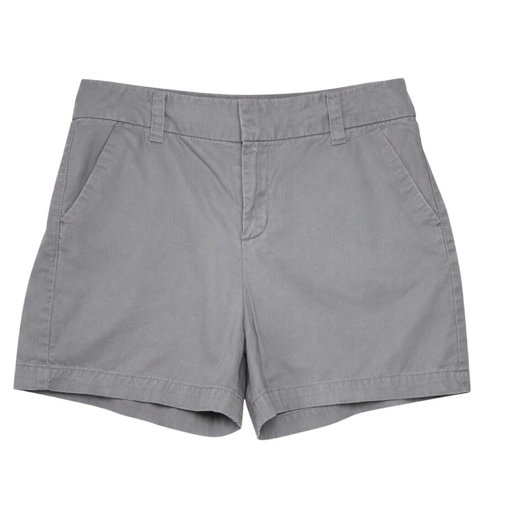 Merona Chino Shorts Women Size 10 Grey Cotton Twill Mid Rise Fit 1 Casual